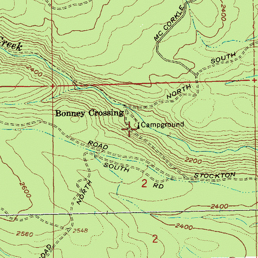 Topographic Map of Bonney Crossing Recreation Site, OR