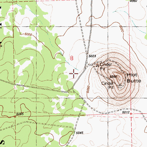 Topographic Map of Plot Butte Waterhole, OR