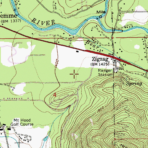 Topographic Map of Hoodland County Park, OR