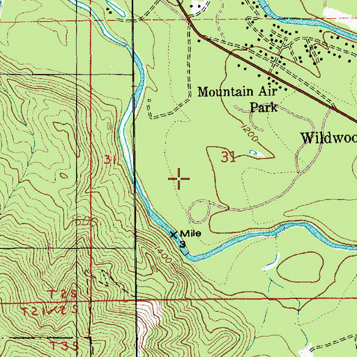 Topographic Map of Wildwood Recreation Site and Picnic Area, OR