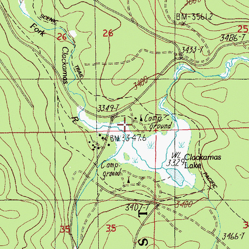 Topographic Map of Joe Graham Horse Camp, OR