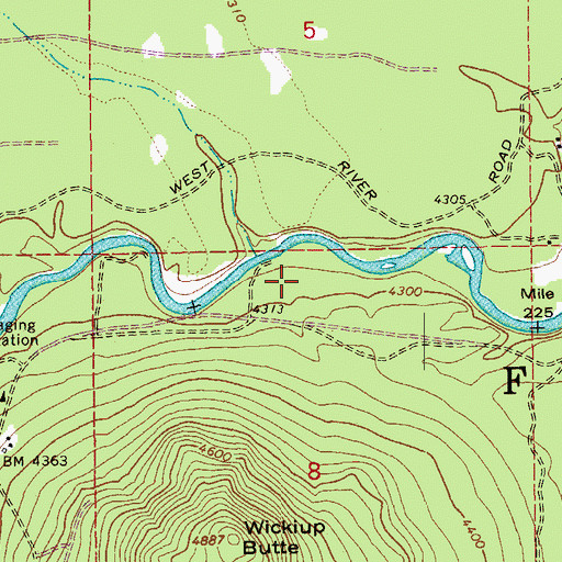 Topographic Map of Tenino Boat Launch, OR