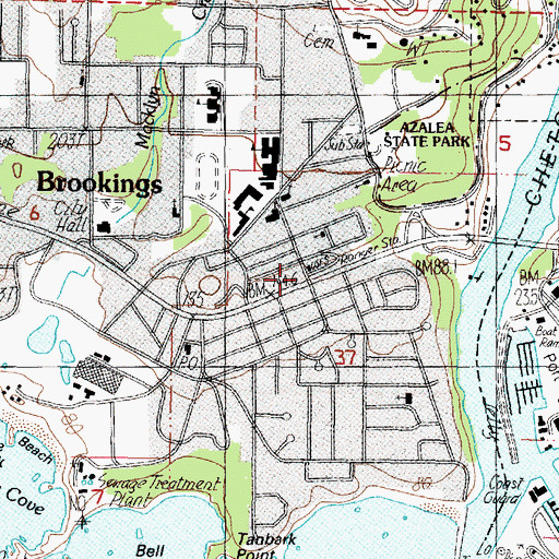 Topographic Map of Chetco Ranger Station, OR