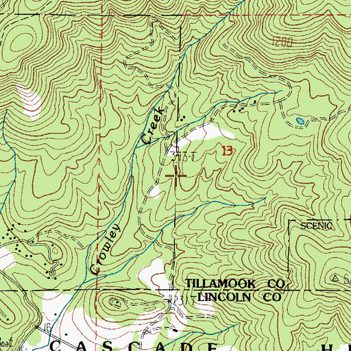 Topographic Map of Cascade Head Scenic Research Area, OR