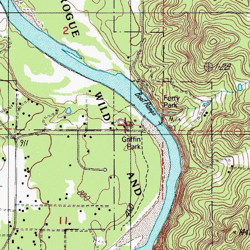 Topographic Map of Griffin Picnic Area, OR