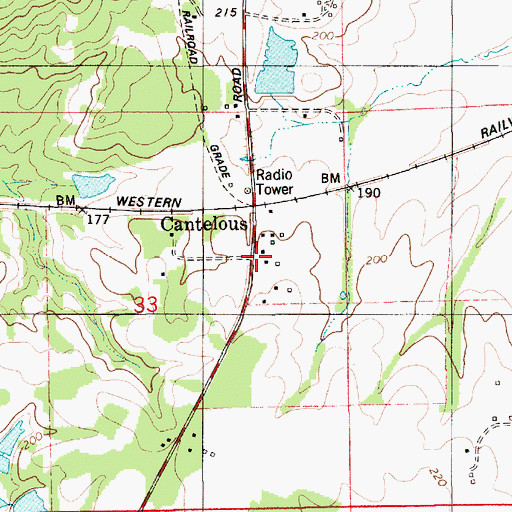 Topographic Map of Cantelous, AL