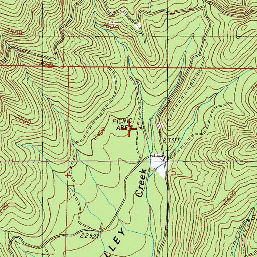 Topographic Map of Myers Creek Recreation Site, OR