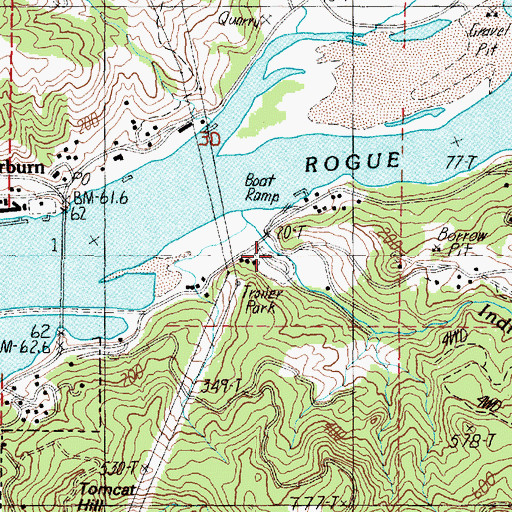 Topographic Map of Indian Creek Campground, OR