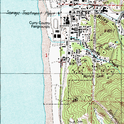 Topographic Map of Rogue River Siskiyou National Forest Law Enforcement Gold Beach Ranger District, OR