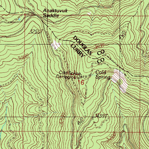 Topographic Map of Cold Spring Camp, OR