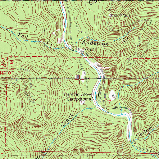 Topographic Map of Ferris Ford Work Center, OR