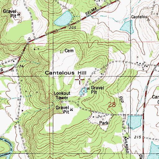 Topographic Map of Cantelous Hill, AL