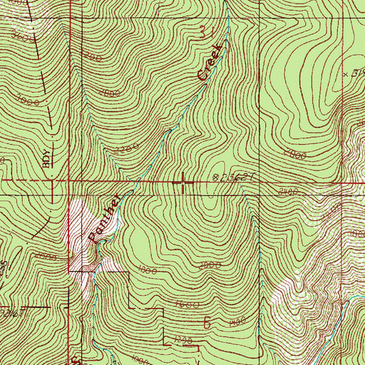Topographic Map of York Creek Botanical Area, OR