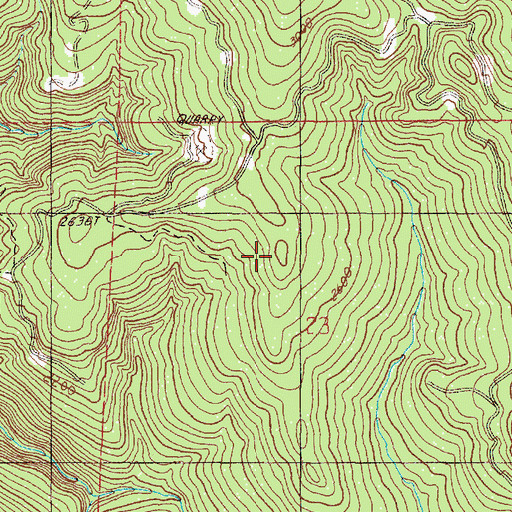 Topographic Map of Three Trees, OR