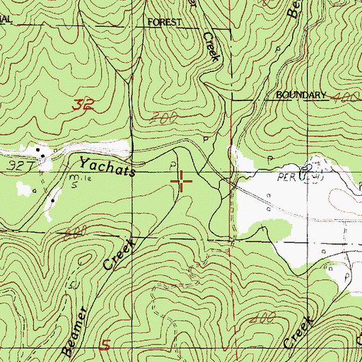 Topographic Map of Little Beaver Creek, OR