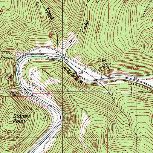 Topographic Map of Riveredge Recreation Site, OR