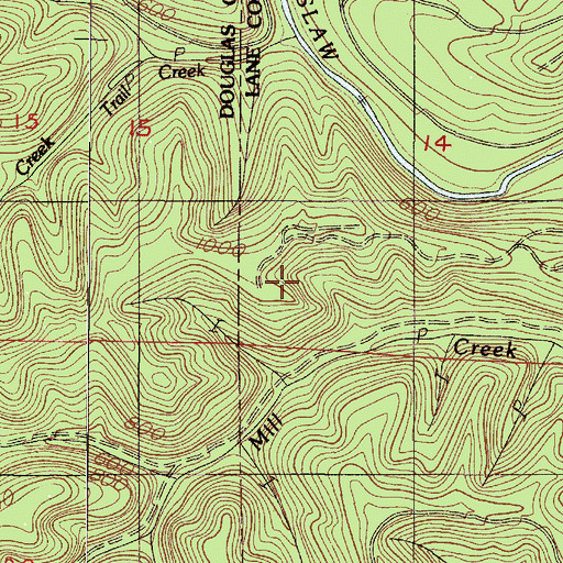 Topographic Map of Trail Creek, OR