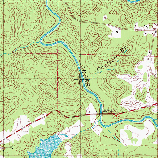 Topographic Map of Cantrell Branch, AL