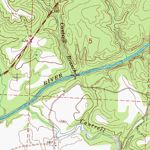 Topographic Map of Cantrell Branch, AL
