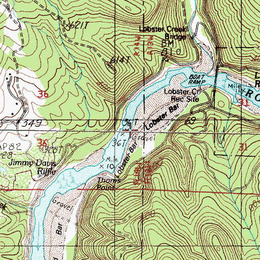 Topographic Map of Lobster Bar, OR