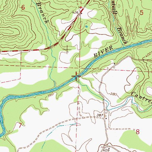 Topographic Map of Cantrell Mill Creek, AL