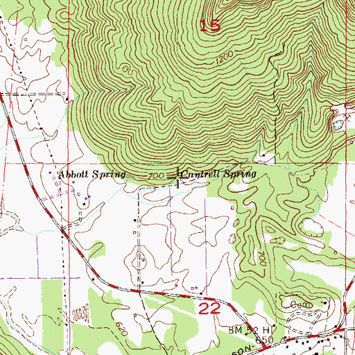 Topographic Map of Cantrell Spring, AL