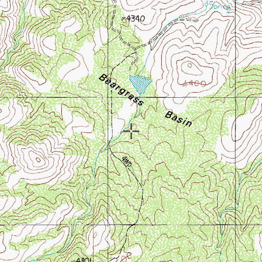 Topographic Map of Beargrass Basin, AZ