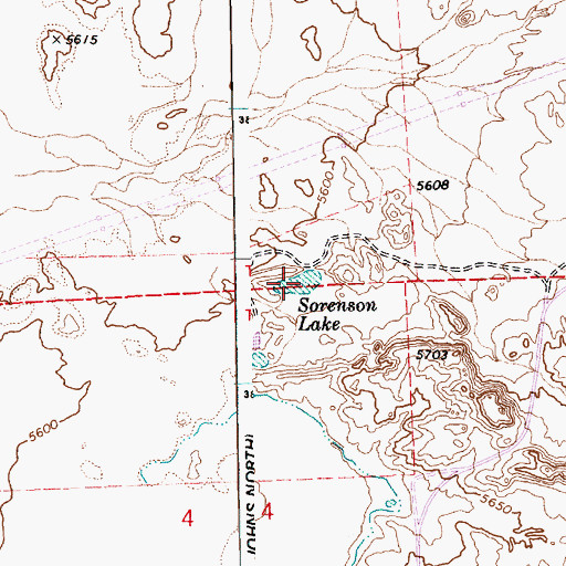 Topographic Map of Sorenson Lake, AZ