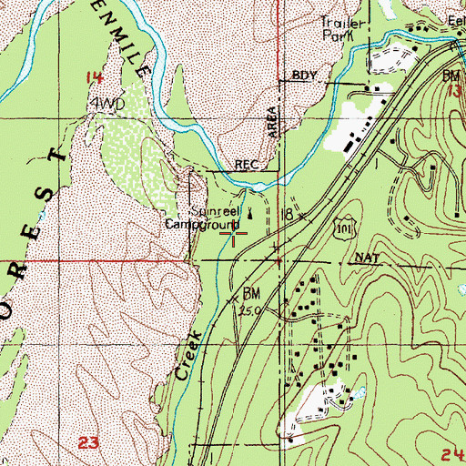 Topographic Map of Spinreel Recreation Site, OR