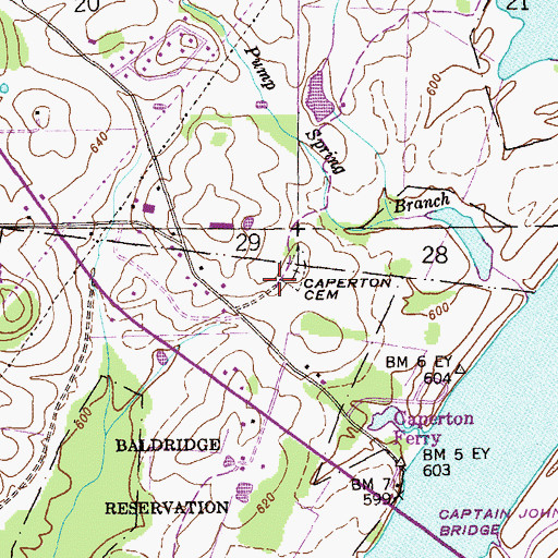 Topographic Map of Caperton Cemetery, AL