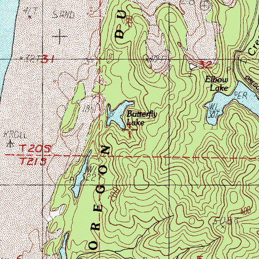 Topographic Map of Threemile Lake Trail, OR