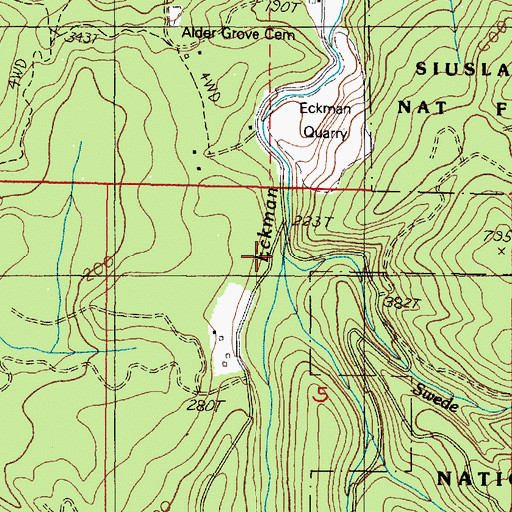 Topographic Map of Swede Fork, OR