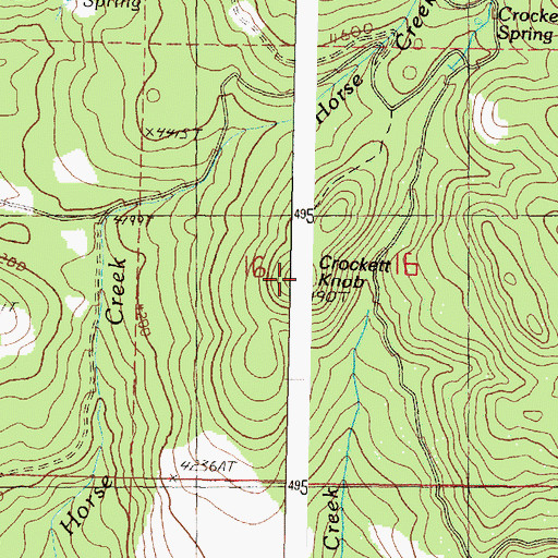 Topographic Map of Crockett Knob Lookout, OR