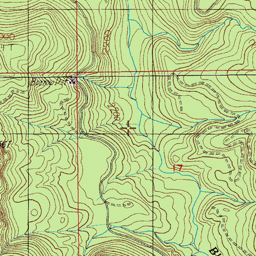 Topographic Map of Lunch Creek, OR