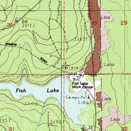 Topographic Map of Fish Lake Remount Depot, OR