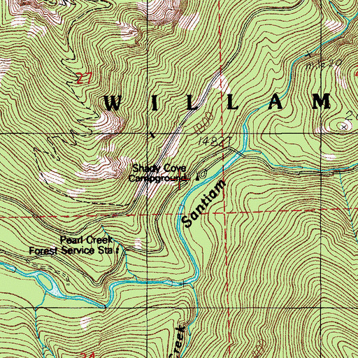 Topographic Map of Shady Cove Recreation Site, OR