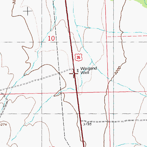 Topographic Map of Weigand Well, OR