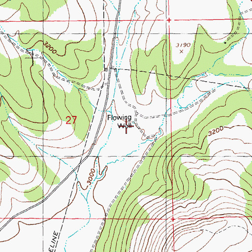 Topographic Map of Lone Pine Artesian Well, OR