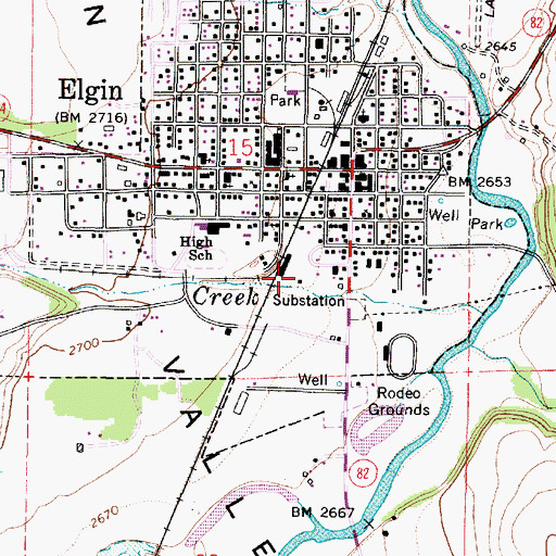 Topographic Map of Elgin Forest Service Station, OR