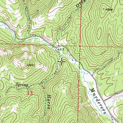 Topographic Map of Oregon Mine Recreation Site, OR