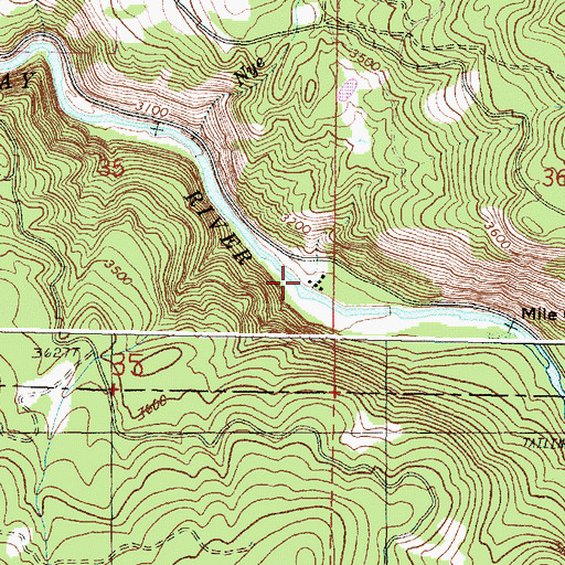 Topographic Map of Gold Dredge Recreation Site, OR