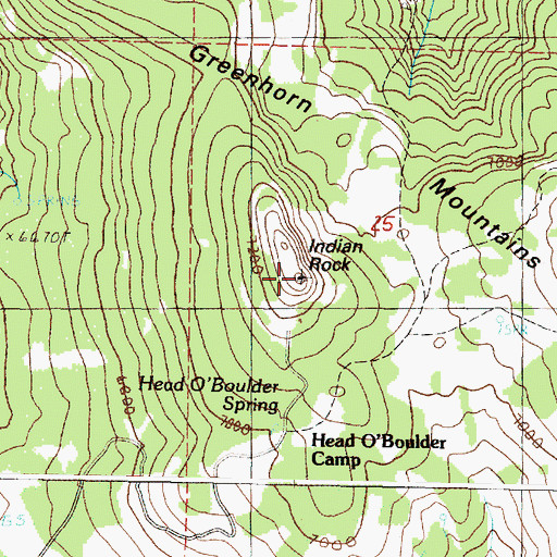 Topographic Map of Indian Rock Lookout Tower, OR