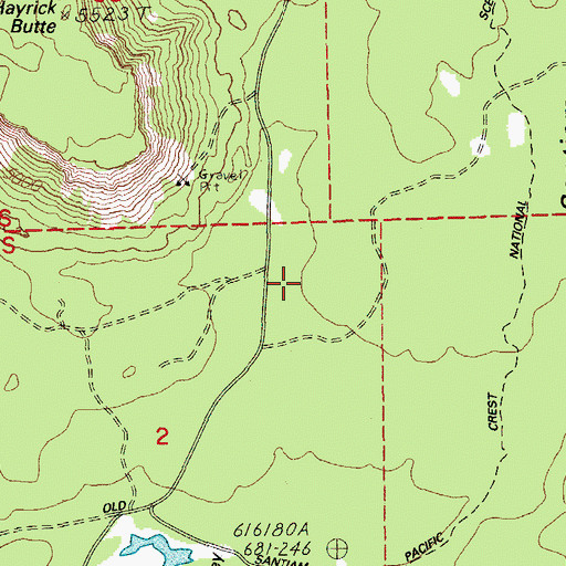 Topographic Map of South Loop Trail, OR