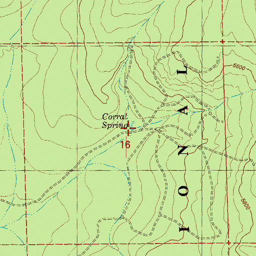 Topographic Map of Corral Spring Forest Service Station, OR