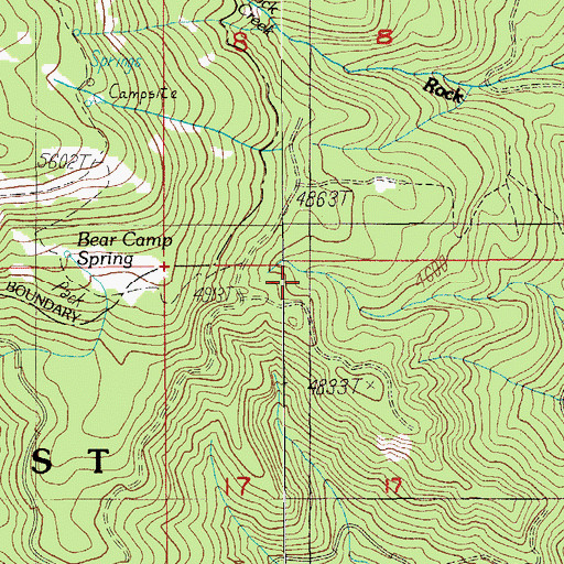 Topographic Map of Bear Camp, OR