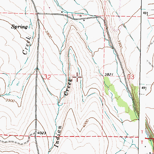 Topographic Map of Indian Creek School (historical), OR