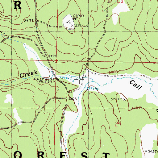 Topographic Map of Call Meadow Forest Service Facility, OR