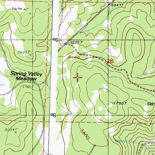 Topographic Map of Spring Valley meadow, OR