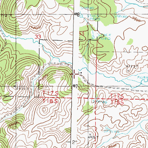 Topographic Map of Hankins Ranch, OR