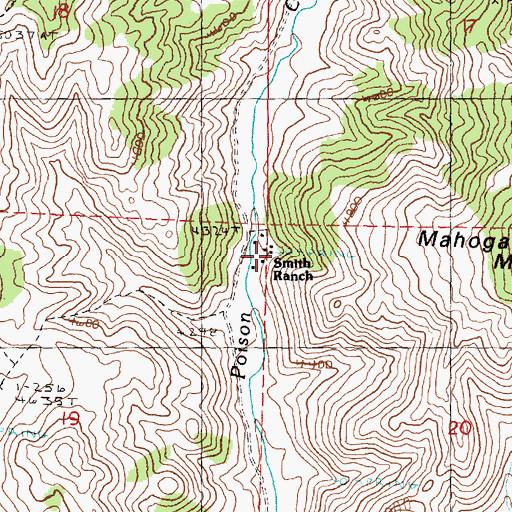Topographic Map of Smith Ranch, OR